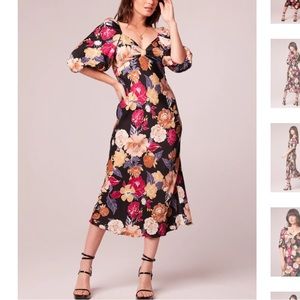 BRAND NEW Band of the Free Black Floral Midi Dress